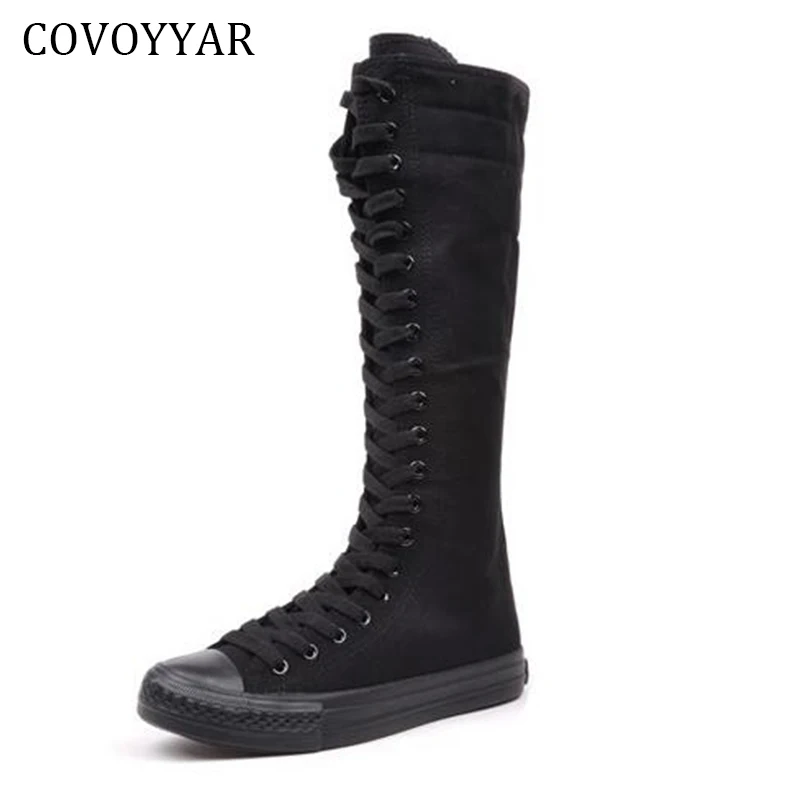 COVOYYAR 2019 Canvas Knee High Boots Fall Winter Fashion Platform Lace Up Women Boots Slim Woman Shoes For Dance Size 40 WBS650
COVOYYAR 2019 Canvas Knee High Boots Fall Winter Fashion Platform Lace Up Women Boots Slim Woman Shoes For Dance Size 40 WBS650