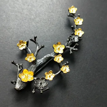 FLZB , Pretty Elegant Antique Flower Brooches 925 sterling silver with 24k gold plated Wedding Party Brooches and Pendant design
FLZB , Pretty Elegant Antique Flower Brooches 925 sterling silver with 24k gold plated Wedding Party Brooches and Pendant design