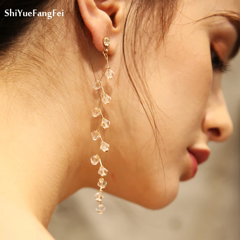 Shiyuefangfei Luxury Crystal Beads Trendy Boho Statement Long Earrings Handmade Wedding Engagement Drop Earrings Women
Shiyuefangfei Luxury Crystal Beads Trendy Boho Statement Long Earrings Handmade Wedding Engagement Drop Earrings Women