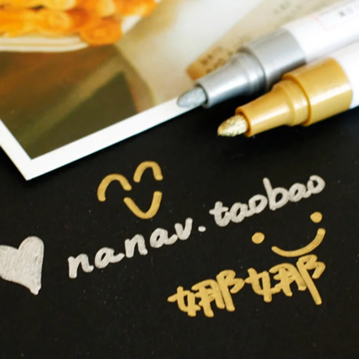 high quality gold and silver color waterproof permanent paint marker pen 10pcs/lot to diy Car Tyre Tire Rubber Metal
high quality gold and silver color waterproof permanent paint marker pen 10pcs/lot to diy Car Tyre Tire Rubber Metal