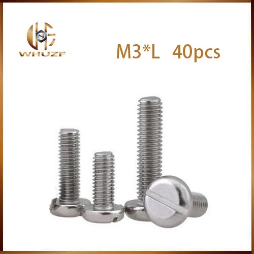 40PCS 304 Stainless Steel Slotted Cheese Head Screws Slotted Pan Head Machine Screws M3 * L GB65
40PCS 304 Stainless Steel Slotted Cheese Head Screws Slotted Pan Head Machine Screws M3 * L GB65