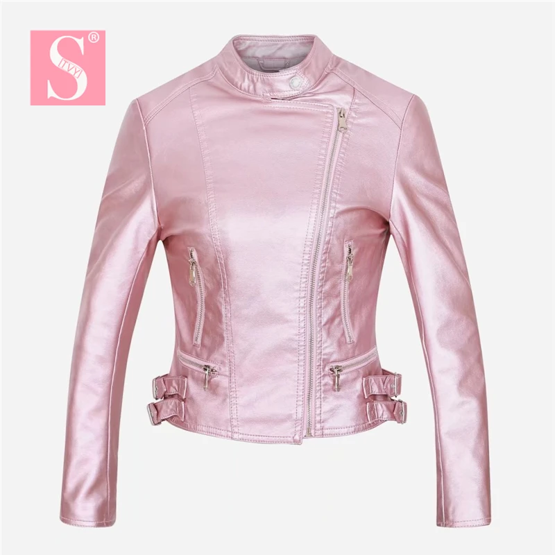 STVY 2018 Spring Autumn Fashion Women's Short Washed PU Leather Jacket Zipper Bright Colors Totem Ladies Jackets Good Quality
STVY 2018 Spring Autumn Fashion Women's Short Washed PU Leather Jacket Zipper Bright Colors Totem Ladies Jackets Good Quality