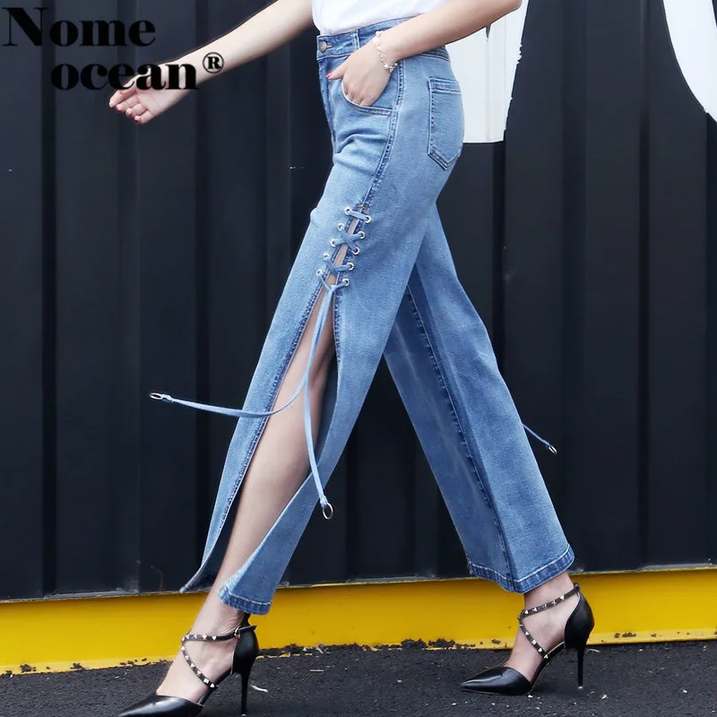High Slit Open Hollow Out Wide Leg Pants Lace-up Side Women Pants 2017 Autumn High Waist Washed Jeans Denim Trousers M17101704
High Slit Open Hollow Out Wide Leg Pants Lace-up Side Women Pants 2017 Autumn High Waist Washed Jeans Denim Trousers M17101704