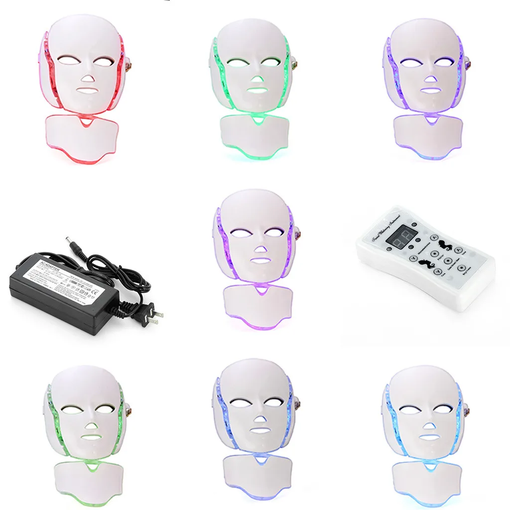 LED Light Photon Face Neck Mask Rejuvenation Skin Therapy Wrinkles 7 Colors Clean Exfoliating Instrument face care tool F6.12
LED Light Photon Face Neck Mask Rejuvenation Skin Therapy Wrinkles 7 Colors Clean Exfoliating Instrument face care tool F6.12