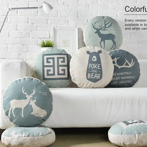 Round Decorative Pillows Cases Nordic Style Cushion Cover Home Gray Deer Geometric Pillow Linen Cotton Cushion Cover For sofa
Round Decorative Pillows Cases Nordic Style Cushion Cover Home Gray Deer Geometric Pillow Linen Cotton Cushion Cover For sofa
