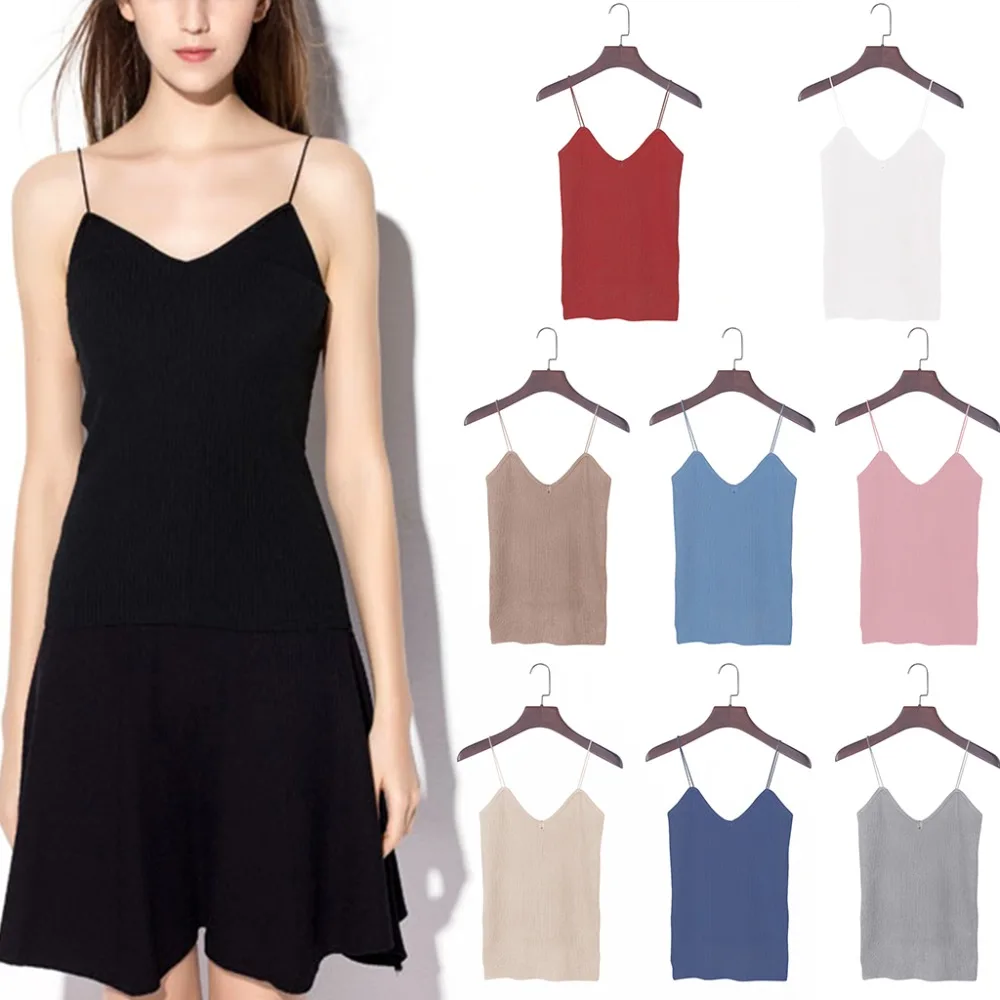 1 PC Knitted Tank Women Camisole Vest Simple Stretchable V Neck Slim Sexy Camisoles
1 PC Knitted Tank Women Camisole Vest Simple Stretchable V Neck Slim Sexy Camisoles