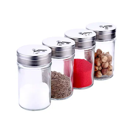 

Houmaid kitchen accessories storage glass seasoning jars, barbecue pepper/salt/spice/chilli shaker bbq bottles set