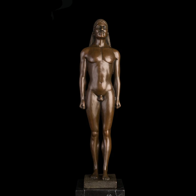 Arts Crafts Copper Christmas decor Greek mythology Bronze sculpture mythical nude man statue art collection Kouros sculpture
Arts Crafts Copper Christmas decor Greek mythology Bronze sculpture mythical nude man statue art collection Kouros sculpture