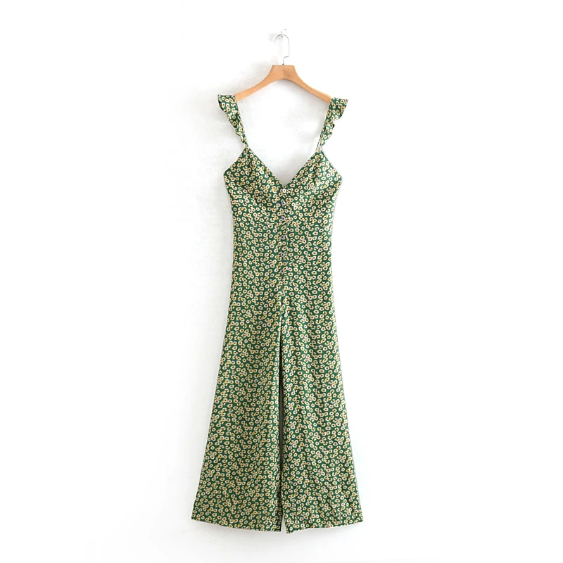 Flower Printed Long Jumpsuits Womens Sexy Backless Summer Playsuits Women Sling Sleeveless Wide Leg Pants Female Combinaison EL1
Flower Printed Long Jumpsuits Womens Sexy Backless Summer Playsuits Women Sling Sleeveless Wide Leg Pants Female Combinaison EL1
