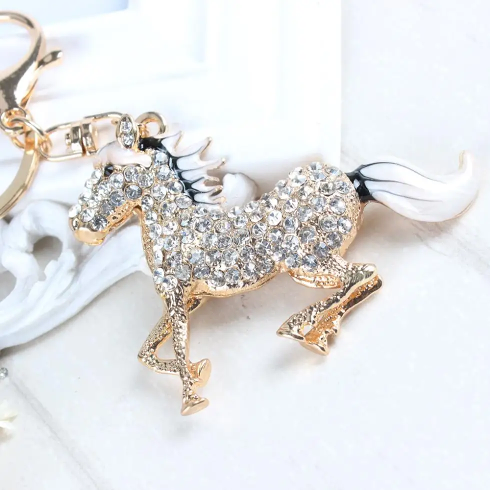 White Tail Horse Creative Charm Pendent Crystal Purse Bag Keyring Key Chain Gift Rhinestone Original Accessories Wholesale 
White Tail Horse Creative Charm Pendent Crystal Purse Bag Keyring Key Chain Gift Rhinestone Original Accessories Wholesale