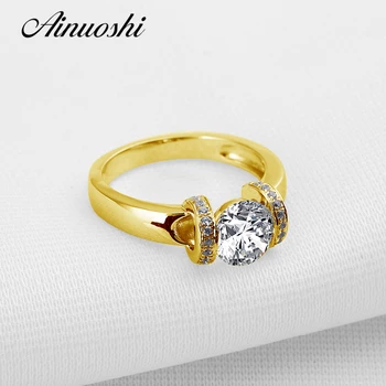 AINUOSHI Fine Tension Mount Setting Round Ring 14K Solid Yellow Gold Sides Circle SONA Diamond Wedding Engagement Ring for Women
AINUOSHI Fine Tension Mount Setting Round Ring 14K Solid Yellow Gold Sides Circle SONA Diamond Wedding Engagement Ring for Women