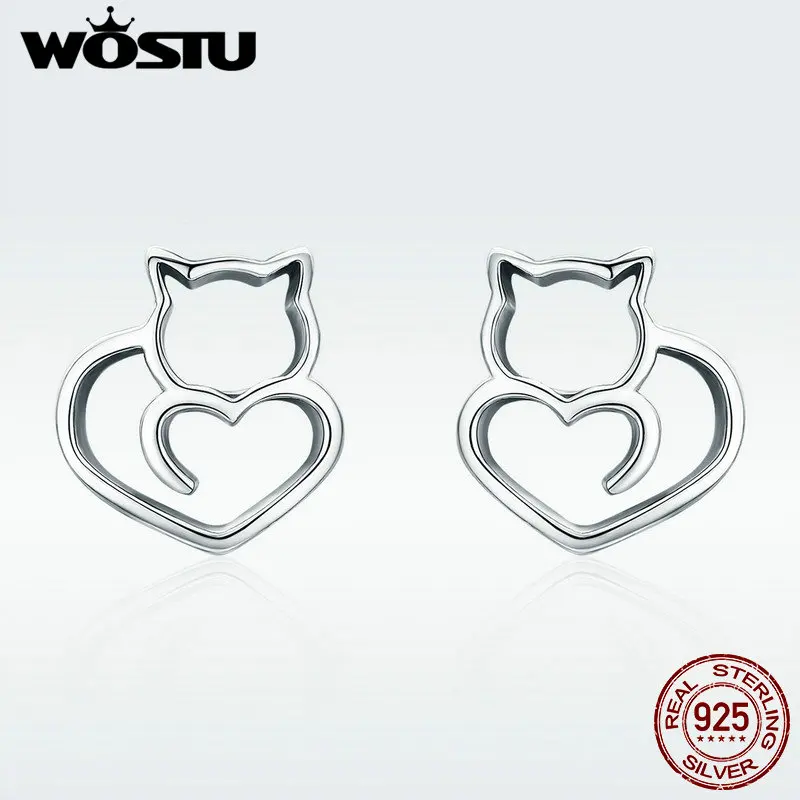 WOSTU Hot Sale Authentic 925 Sterling Silver Cute Cat Small Stud Earrings for Women Fashion Sterling Silver Jewelry DXE271
WOSTU Hot Sale Authentic 925 Sterling Silver Cute Cat Small Stud Earrings for Women Fashion Sterling Silver Jewelry DXE271