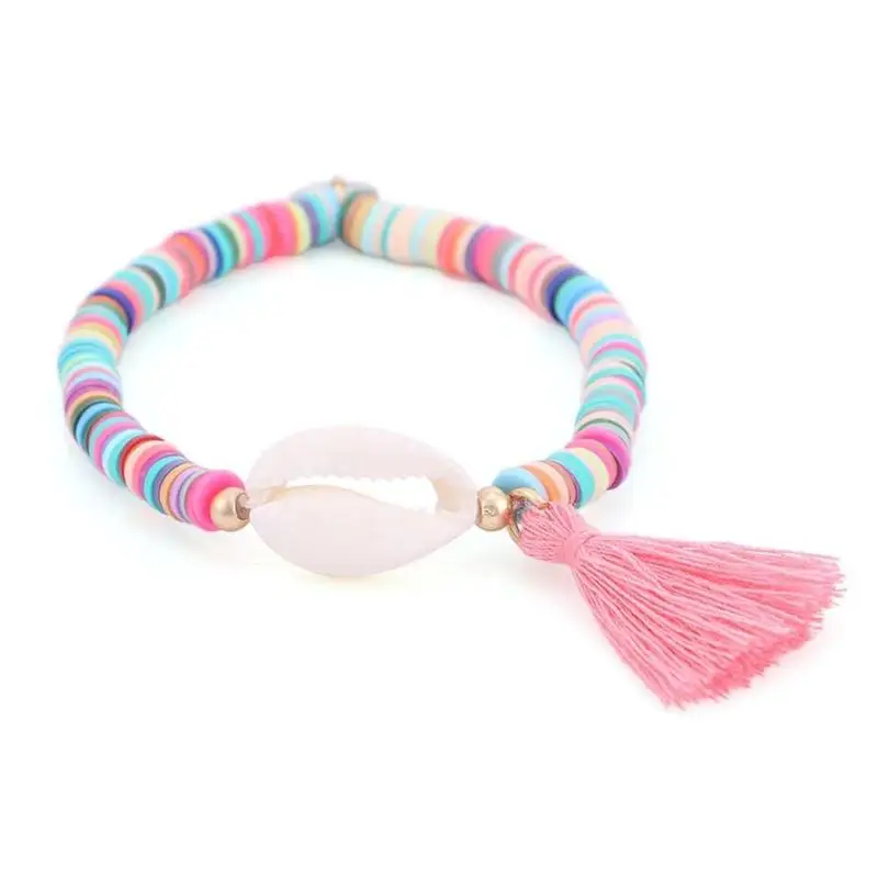 Creative White Shell Elastic Bracelet Bohemian Colorful Polymer Clay Hand-Woven Bracelet for Women Holiday Jewelry
Creative White Shell Elastic Bracelet Bohemian Colorful Polymer Clay Hand-Woven Bracelet for Women Holiday Jewelry