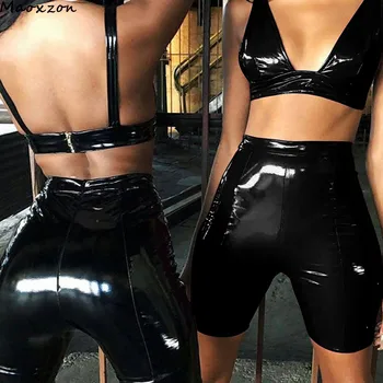 Maoxzon Womens Bright PU Leather Sets Sexy Club Deep V-neck High Waist Slim Bra Shorts Two Piece Pants Suits Outfits For Female
Maoxzon Womens Bright PU Leather Sets Sexy Club Deep V-neck High Waist Slim Bra Shorts Two Piece Pants Suits Outfits For Female