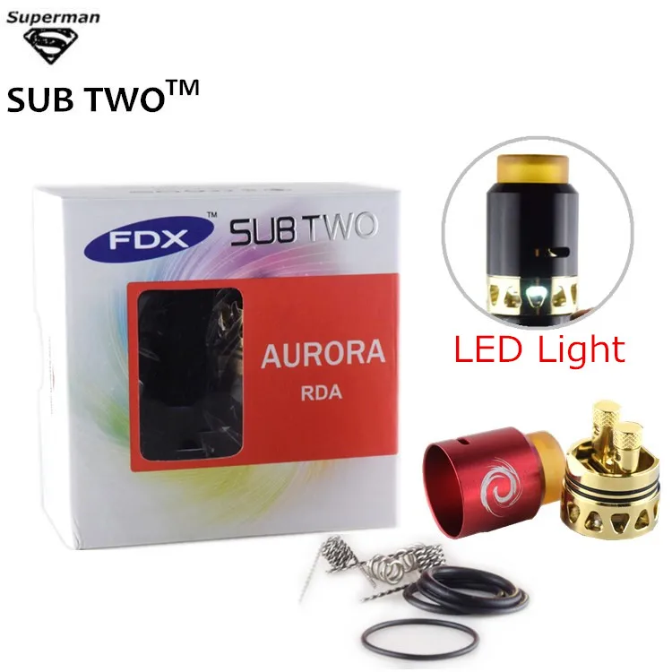 2017 Newest Authentic AURORA RDA By FDX with LED Light Heat Sink Spring Posts PEI 810 Drip Tip for 510 Vape Mods e cigarette
2017 Newest Authentic AURORA RDA By FDX with LED Light Heat Sink Spring Posts PEI 810 Drip Tip for 510 Vape Mods e cigarette