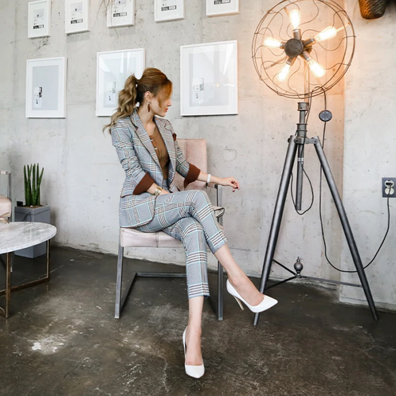 Spring and Autumn Womens Two Piece Sets 2019 Korean Women Suit Outfits Plus Size Slim Fit Lattice Clothes Temperament Suit
Spring and Autumn Womens Two Piece Sets 2019 Korean Women Suit Outfits Plus Size Slim Fit Lattice Clothes Temperament Suit