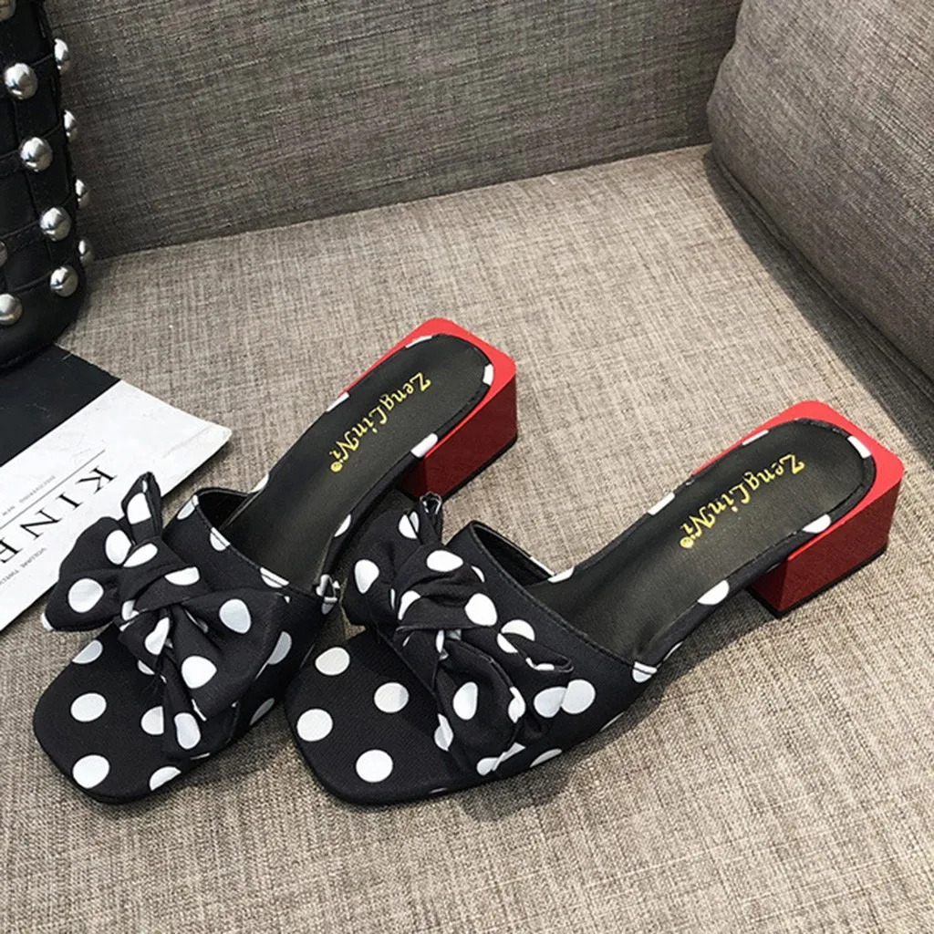 MUQGEW Women Peep Toe Hot Style Casual Bow Knot Polka Dot Square Heels Summer Slipper Sandals Shoes Footwear 2019 Fashion
MUQGEW Women Peep Toe Hot Style Casual Bow Knot Polka Dot Square Heels Summer Slipper Sandals Shoes Footwear 2019 Fashion