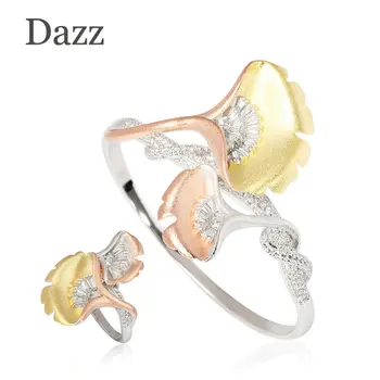 Dazz NEW Luxury Bangle Ring Set Plant Flower Jewelry Set CZ Zircon Sliver Color Jewelry For Women Wedding Party Holiday Ornament
Dazz NEW Luxury Bangle Ring Set Plant Flower Jewelry Set CZ Zircon Sliver Color Jewelry For Women Wedding Party Holiday Ornament