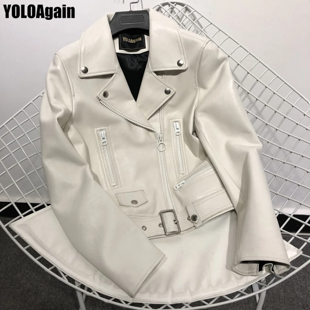 YOLOAgain Women genuine leather jacket ladies long sleeve zipper real leather jacket
YOLOAgain Women genuine leather jacket ladies long sleeve zipper real leather jacket