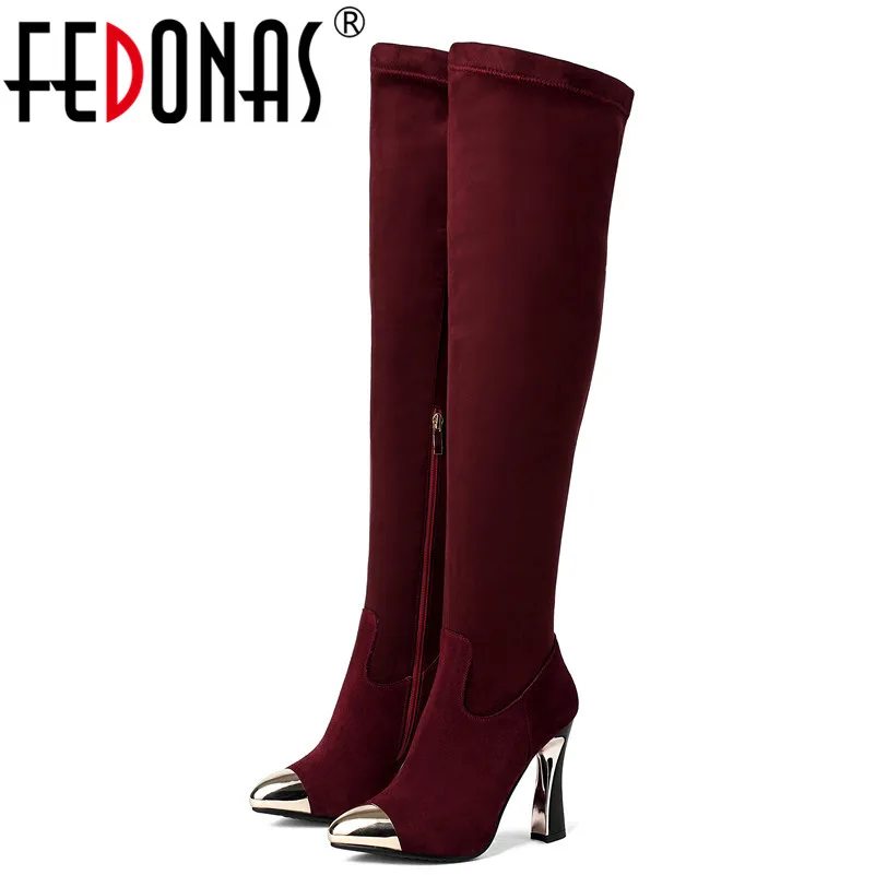 FEDONAS Brand Over The Knee High Boots Women High Heels Metal Toe Long Warm Autumn Winter Shoes Woman Tight High Knight Boots
FEDONAS Brand Over The Knee High Boots Women High Heels Metal Toe Long Warm Autumn Winter Shoes Woman Tight High Knight Boots