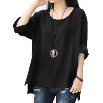 New Women O-Neck Long Sleeve Split Baggy Cotton Linen Solid Casual Loose Tops Shirt Party Blouse Shirts Blusas Plus Size 5XL
New Women O-Neck Long Sleeve Split Baggy Cotton Linen Solid Casual Loose Tops Shirt Party Blouse Shirts Blusas Plus Size 5XL