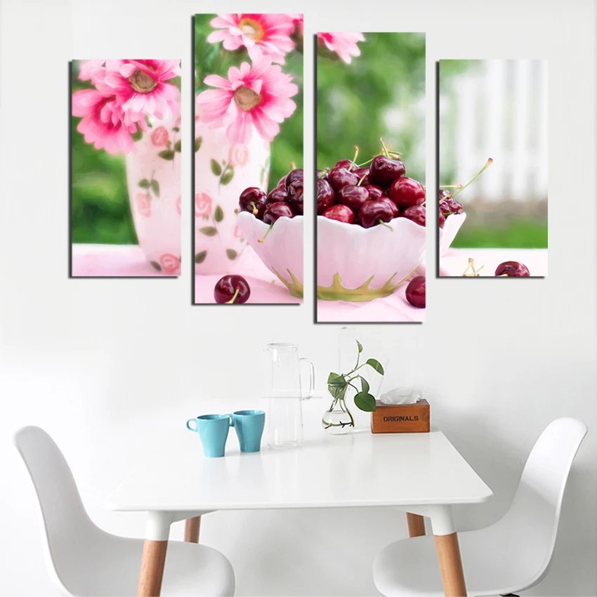 4 Panels Sunflower and Cherry Painting Canvas Wall Art Picture Home Decoration Art Canvas Print Painting For Kitchen
4 Panels Sunflower and Cherry Painting Canvas Wall Art Picture Home Decoration Art Canvas Print Painting For Kitchen