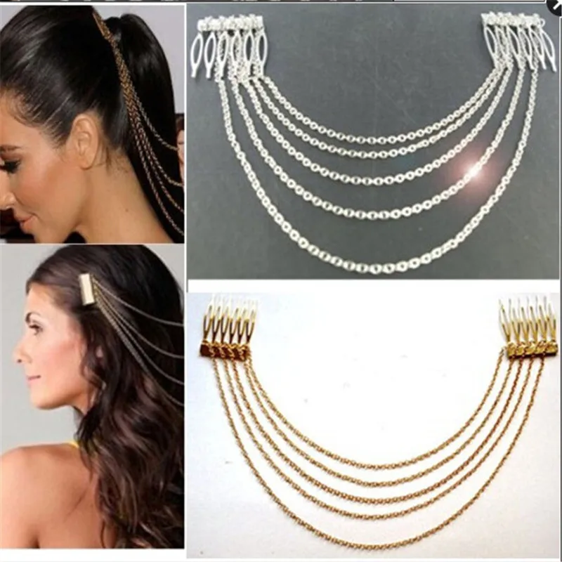 New Women Hair Accessories DIY Hair Claws Comb Gold/Silver Color Alloy Link Chain Hairbands For Women Jewelry t58
New Women Hair Accessories DIY Hair Claws Comb Gold/Silver Color Alloy Link Chain Hairbands For Women Jewelry t58