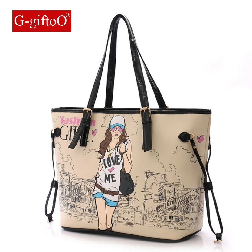 New Fashion Women Handbags Cartoon Printing Composite Bag Set Embossed PU Leather Bag Lovely Girls Totes Graffiti Shoulder Bag
New Fashion Women Handbags Cartoon Printing Composite Bag Set Embossed PU Leather Bag Lovely Girls Totes Graffiti Shoulder Bag