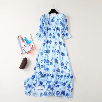 European and American women's clothing 2019 summer new style 7 minutes of sleeve The lantern sleeve Fashionable print dress
European and American women's clothing 2019 summer new style 7 minutes of sleeve The lantern sleeve Fashionable print dress