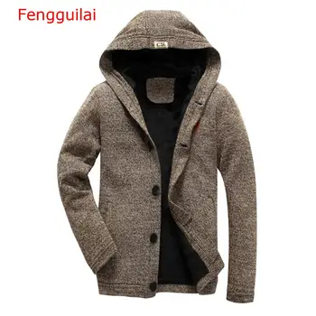 Fengguilai 2019 Coat Men Men's Solid Hooded Knit Sweater Button Cardigan Thickened Plush Coats Jacket Hot Sale 
Fengguilai 2019 Coat Men Men's Solid Hooded Knit Sweater Button Cardigan Thickened Plush Coats Jacket Hot Sale