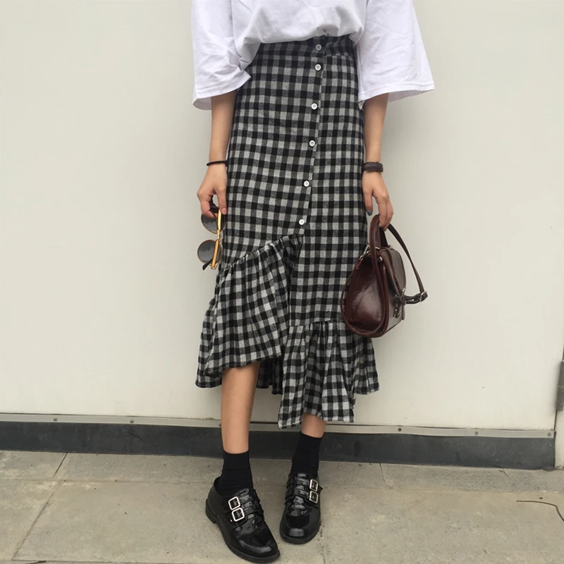2019 New Summer French Retro Irregular Half-length Skirts Cotton Casual Skirts Button Trumpet / Mermaid Casual Skirts
2019 New Summer French Retro Irregular Half-length Skirts Cotton Casual Skirts Button Trumpet / Mermaid Casual Skirts