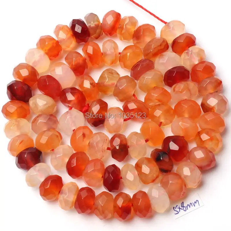 5x8mm Natural Red Carnelian Agates Faceted Rondelle Shape DIY Loose Beads Strand15" Jewelry Making w1081
5x8mm Natural Red Carnelian Agates Faceted Rondelle Shape DIY Loose Beads Strand15" Jewelry Making w1081