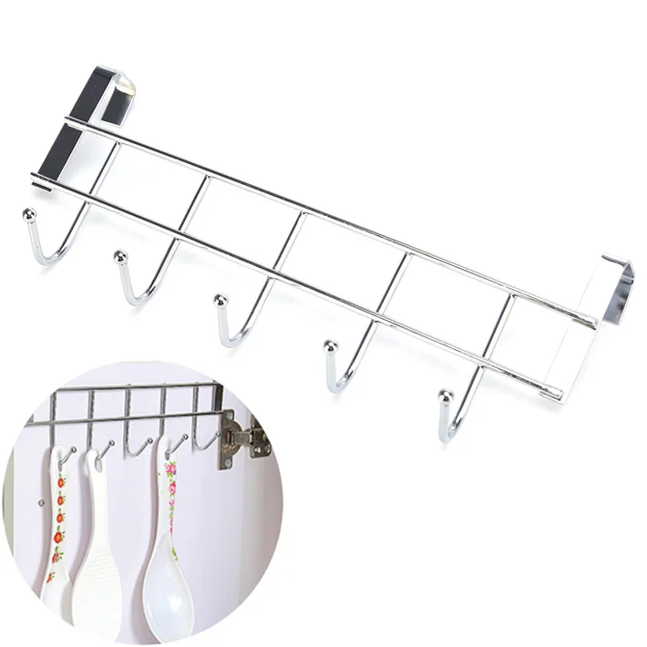 Stainless Steel Cabinet Draw Door Wall Hooks Bathroom Kitchen Organizer Hanger Hooks With 5-Hook Towel Hat Coat Clothes
Stainless Steel Cabinet Draw Door Wall Hooks Bathroom Kitchen Organizer Hanger Hooks With 5-Hook Towel Hat Coat Clothes