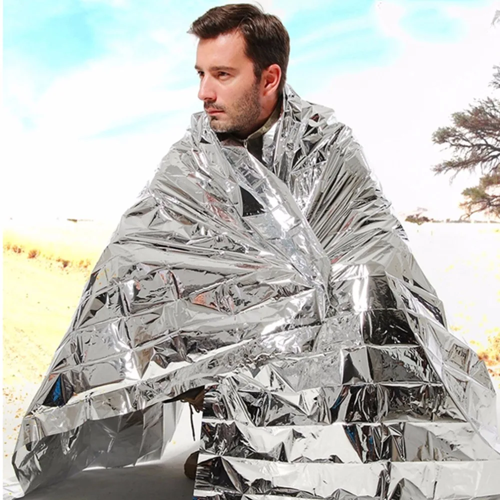 1pcs 130*210cm Outdoors Emergency Survival Rescue First Aid Rescue Blanket Silver Covers Reflective Film Equipment Rain Canopy
1pcs 130*210cm Outdoors Emergency Survival Rescue First Aid Rescue Blanket Silver Covers Reflective Film Equipment Rain Canopy