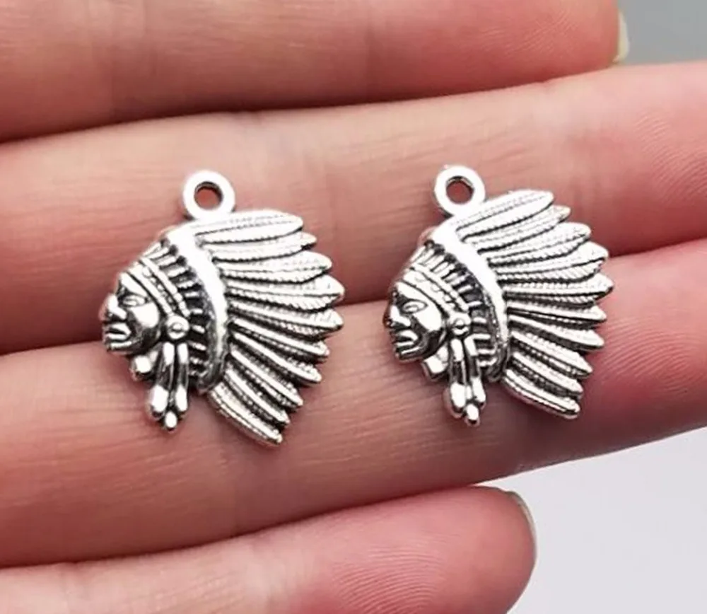 30pcs/lot--21x18mm, Antique silver plated Indian chief Charms,DIY supplies,Jewelry accessories
30pcs/lot--21x18mm, Antique silver plated Indian chief Charms,DIY supplies,Jewelry accessories
