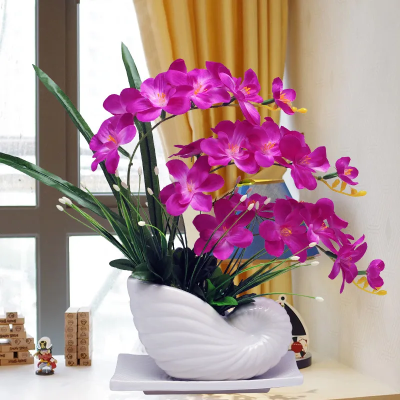 Modern Ceramic Vase+Phalaenopsis Artificial Flower Set Craft Figurines Home Office Cafe Desktop Fake Flower Arrangement Ornament
Modern Ceramic Vase+Phalaenopsis Artificial Flower Set Craft Figurines Home Office Cafe Desktop Fake Flower Arrangement Ornament
