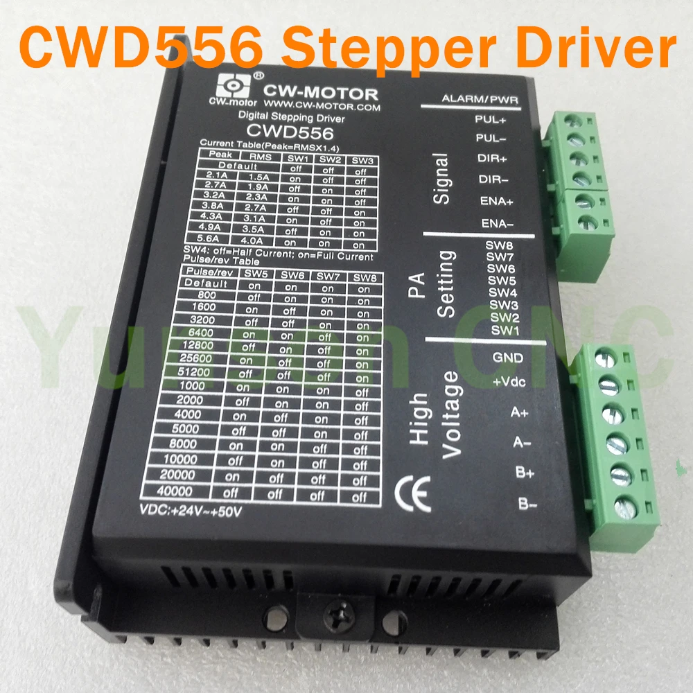 CWD556 2Phase Digital Stepper Motor Drive 20-50VDC 0.1A to 5.6A Compatible with Leadshine DM556 for NEMA23 NEMA34 stepper motor
CWD556 2Phase Digital Stepper Motor Drive 20-50VDC 0.1A to 5.6A Compatible with Leadshine DM556 for NEMA23 NEMA34 stepper motor