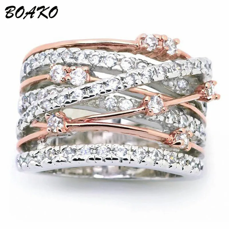 BOAKO Feminino Multilayer Wedding Rings For Women Fashion Bijoux Jewelry Trendy Stack Finger Ring Crystal Ring bague femme
BOAKO Feminino Multilayer Wedding Rings For Women Fashion Bijoux Jewelry Trendy Stack Finger Ring Crystal Ring bague femme