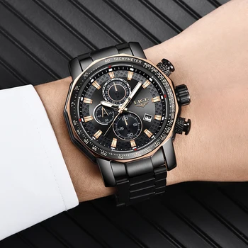 LIGE Fashion Mens Watches Stainless Steel Waterproof Chronograph Black Quartz Watch Mens Luxury Business Date Clock Relojes+Box
LIGE Fashion Mens Watches Stainless Steel Waterproof Chronograph Black Quartz Watch Mens Luxury Business Date Clock Relojes+Box