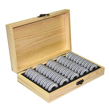 Behogar 50pcs Clear Round Coin Protective Capsules Holder + 50pcs Foam Gasket + 1pcs Wooden Storage Case for 18-30mm Coins
Behogar 50pcs Clear Round Coin Protective Capsules Holder + 50pcs Foam Gasket + 1pcs Wooden Storage Case for 18-30mm Coins