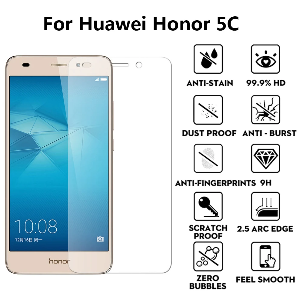 Фото 2 шт. 9H Премиум Закаленное стекло для Huawei Honor 5C защита экрана закаленная Защитная