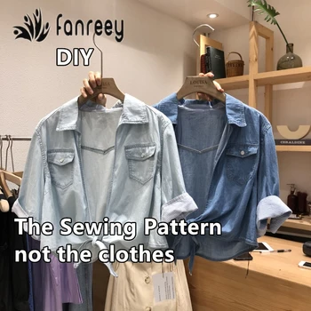 Lady turn-lapel knotted jeans shirt sewing patterns patrones de costura ropa mujer DIY WW-W1018
Lady turn-lapel knotted jeans shirt sewing patterns patrones de costura ropa mujer DIY WW-W1018