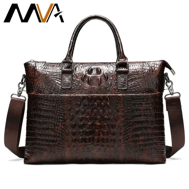 MVA Briefcase Men's Genuine Leather Bag Crocodile Men's Bag Leather Laptop Bag Business Office Bags For Men Handbag 14 inch 8854
MVA Briefcase Men's Genuine Leather Bag Crocodile Men's Bag Leather Laptop Bag Business Office Bags For Men Handbag 14 inch 8854