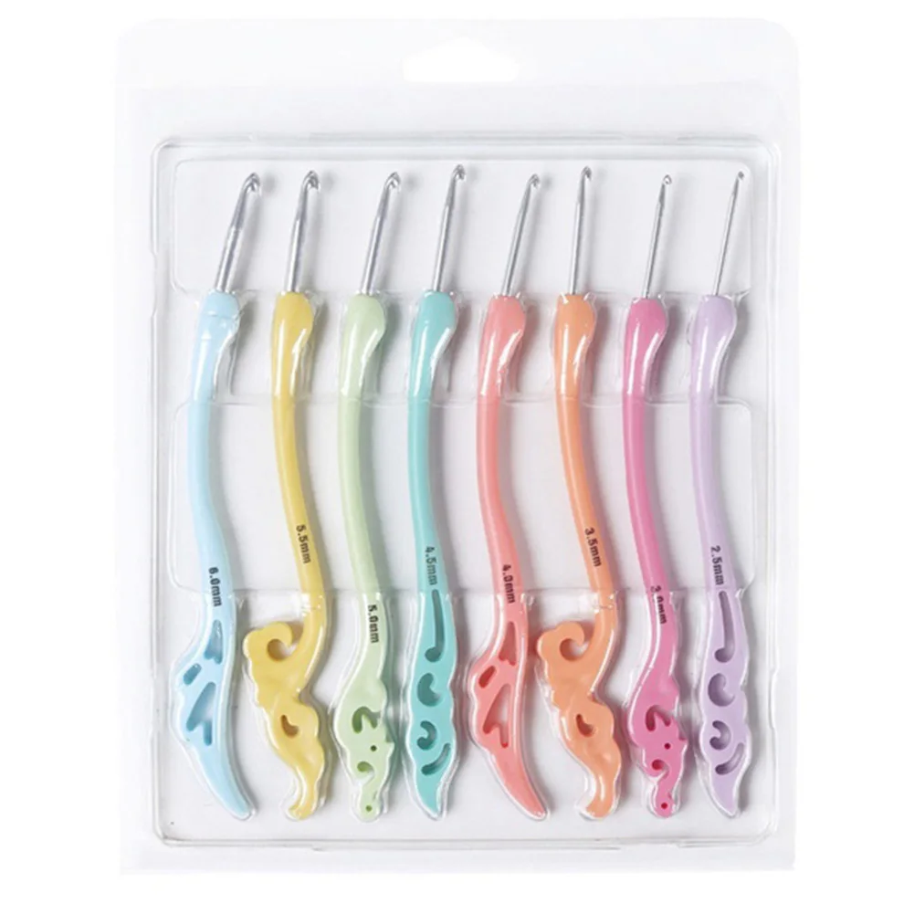 8pcs Set/Kits Aluminum Crochet Hooks s Knit Weave Craft Yarn High Quality | Дом и сад