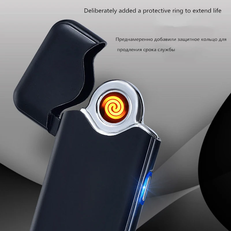 Usb-зажигалка для электронной зарядки ультратонкая ветрозащитная Индукционная