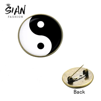 SIAN Simple Yin Yang Brooches Pins Personality Black White Tai Chi Ba Gua Glass Cabochon Metal Lapel Pin Button Shirt Bag Badges
SIAN Simple Yin Yang Brooches Pins Personality Black White Tai Chi Ba Gua Glass Cabochon Metal Lapel Pin Button Shirt Bag Badges