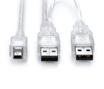 2in1 USB 2.0 Type A Male With USB Power Supply to Mini 5P 5pin Male Cable Y Splitter Dual Shielding(Foil+Braided) For HDD Camera
2in1 USB 2.0 Type A Male With USB Power Supply to Mini 5P 5pin Male Cable Y Splitter Dual Shielding(Foil+Braided) For HDD Camera