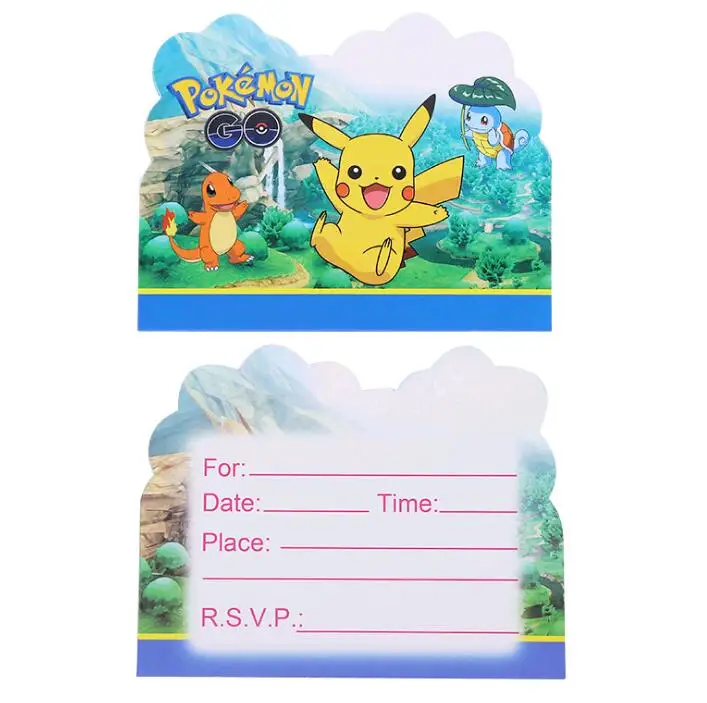10pcs Pokemon Pikachu Theme Party Paper Invitation Card Birthday Party Decorations Kids Baby Shower Supplies Party Favors
10pcs Pokemon Pikachu Theme Party Paper Invitation Card Birthday Party Decorations Kids Baby Shower Supplies Party Favors