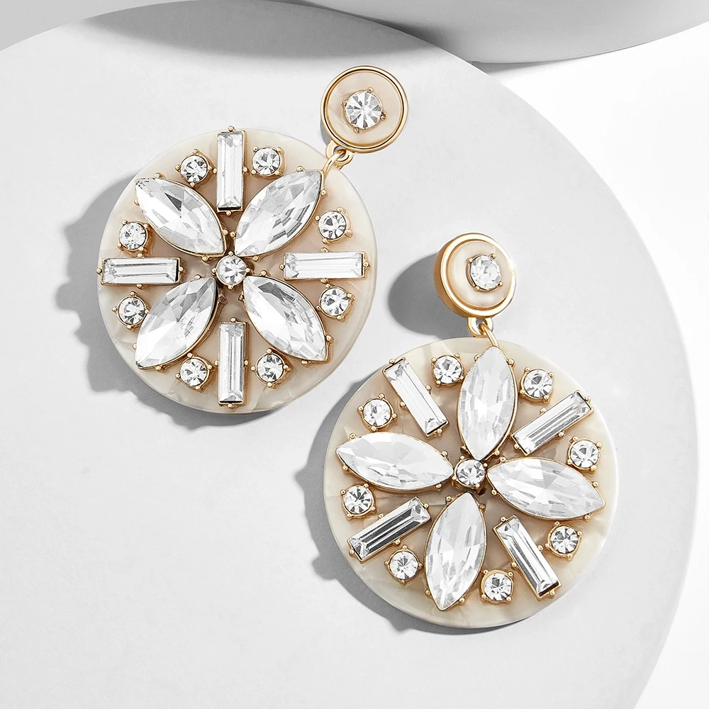New Fashion Crystal Round Dangle Earring for Women Girls Bohemia Ethnic CZ Geometric Circle Hanging Earring Wedding Jewelry 2019
New Fashion Crystal Round Dangle Earring for Women Girls Bohemia Ethnic CZ Geometric Circle Hanging Earring Wedding Jewelry 2019