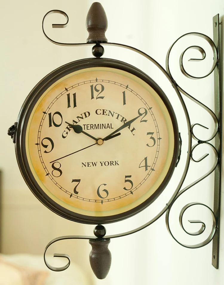 Vintage Decorative Double Sided Metal Wall Clock Antique Style Station Wall Clock Wall Hanging Clock
Vintage Decorative Double Sided Metal Wall Clock Antique Style Station Wall Clock Wall Hanging Clock